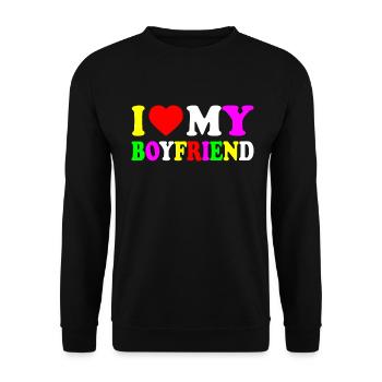 I love my boyfriend - Unisex Sweatshirt - black - Front - Alina (178cm) & Michal (187cm)