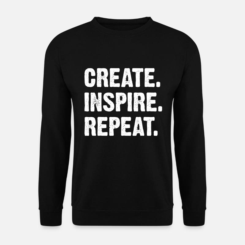 Create Inspire Repeat - Unisex Pullover - Schwarz