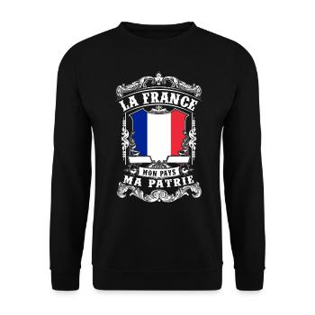 La France - Mon Pays - Ma Patrie - Unisex Sweatshirt - black - Front - Alina (178cm) & Michal (187cm)