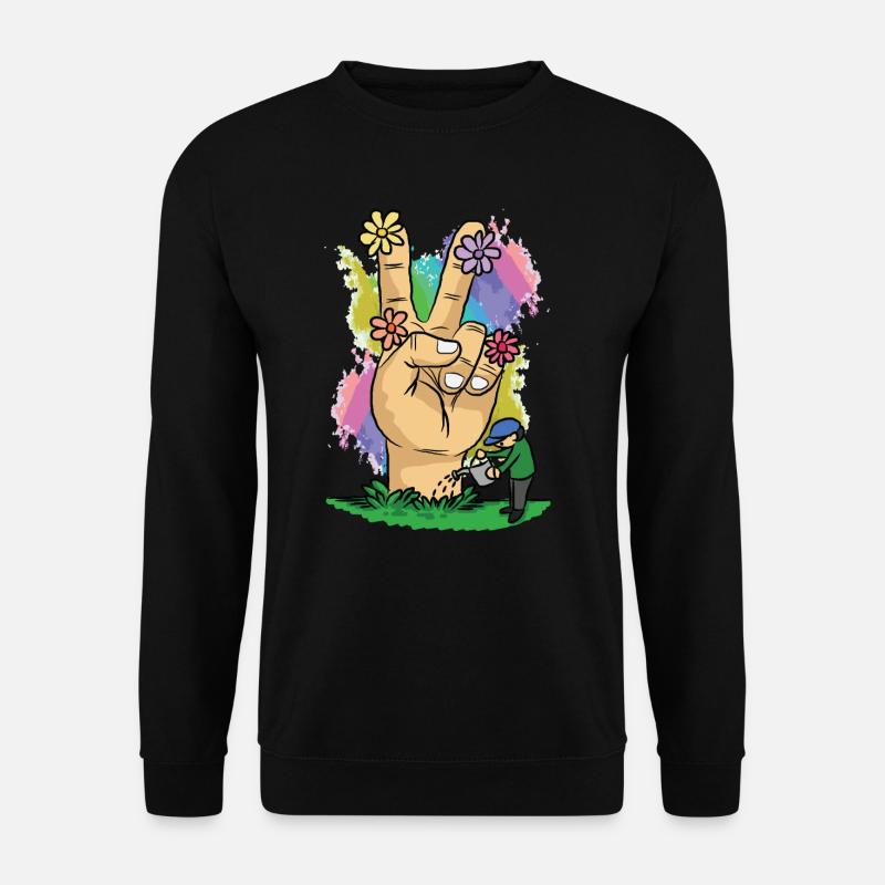 Peace Flower Power - Unisex Pullover - Schwarz