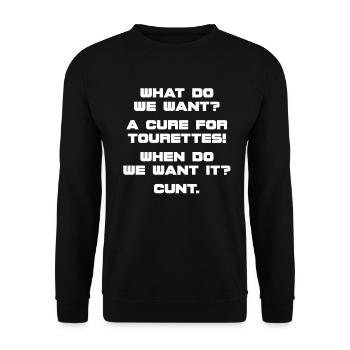 Tourette Tourette-Syndrom Geschenk - Unisex Pullover - Schwarz - Vorne - Alina (178cm) & Michal (187cm)