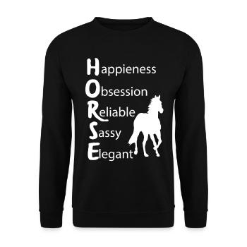 Reitsport Pferde Reiten Reiterin Geschenke Ponny - Unisex Pullover - Schwarz - Vorne - Alina (178cm) & Michal (187cm)