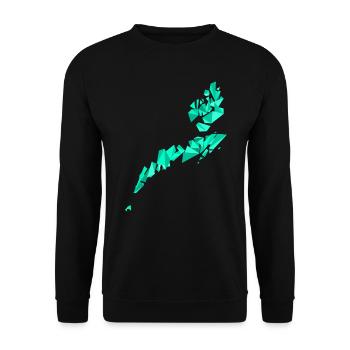 Lofoten und die Vesterålen Karte im Polygonstil - Unisex Pullover - Schwarz - Vorne - Alina (178cm) & Michal (187cm)