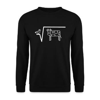Ente Wurzel aus Kuh, Mathematik, Mathe Lk - Unisex Pullover - Schwarz - Vorne - Alina (178cm) & Michal (187cm)