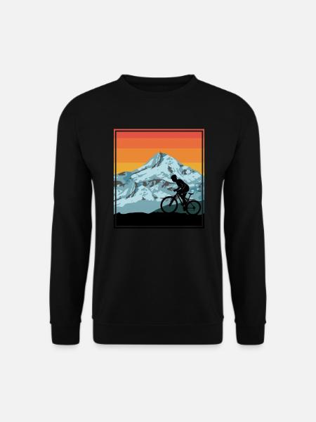 Mountainbike Fahrrad fahren Berge Gebirge vintage - Unisex Pullover - Schwarz