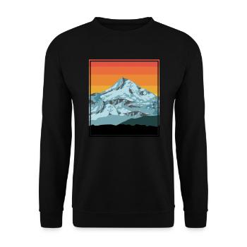 Mountains peaks - mountains - vintage sunset - Unisex Sweatshirt - black - Front - Alina (178cm) & Michal (187cm)