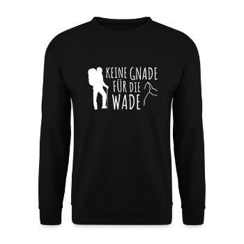 KEINE GNADE FÜR DIE WADE - wandern klettern Berge - Unisex Pullover - Schwarz - Vorne - Alina (178cm) & Michal (187cm)
