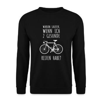 Lustiger Spruch Rennrad - Fahrrad, Radsport witzig - Unisex Pullover - Schwarz - Vorne - Alina (178cm) & Michal (187cm)