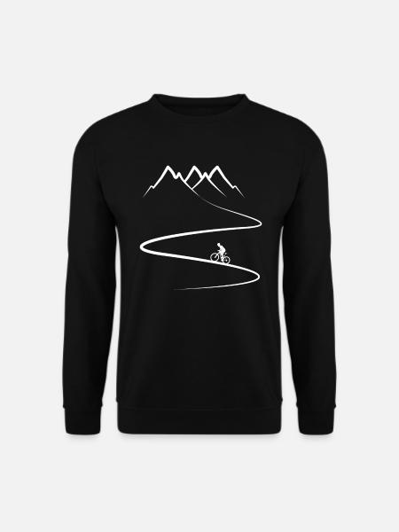 Mountainbike - Berge - Gebirge - Kurven - Unisex Pullover - Schwarz