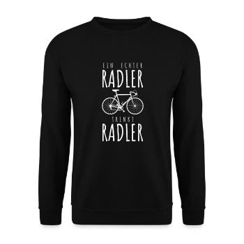 Echte Radler trinken Radler - Bier Limo Rennrad - Unisex Pullover - Schwarz - Vorne - Alina (178cm) & Michal (187cm)