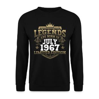 Légende Juillet 1967 55ème Anniversaire Cadeau Hommes - Sweat-shirt Unisexe - noir - Devant - Alina (178cm) & Michal (187cm)