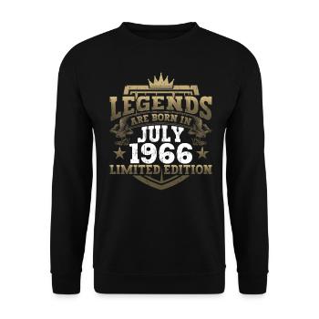 Légende Juillet 1966 56ème Anniversaire Cadeau Hommes - Sweat-shirt Unisexe - noir - Devant - Alina (178cm) & Michal (187cm)