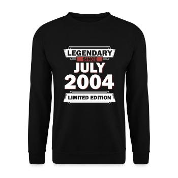 18ème anniversaire Juillet millésime 2004 idée cadeau - Sweat-shirt Unisexe - noir - Devant - Alina (178cm) & Michal (187cm)