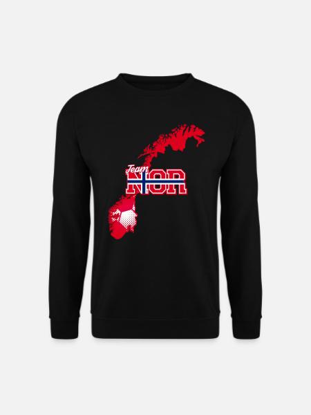 Team NOR Landkarte Norwegen mit Ballmuster - Unisex Pullover - Schwarz