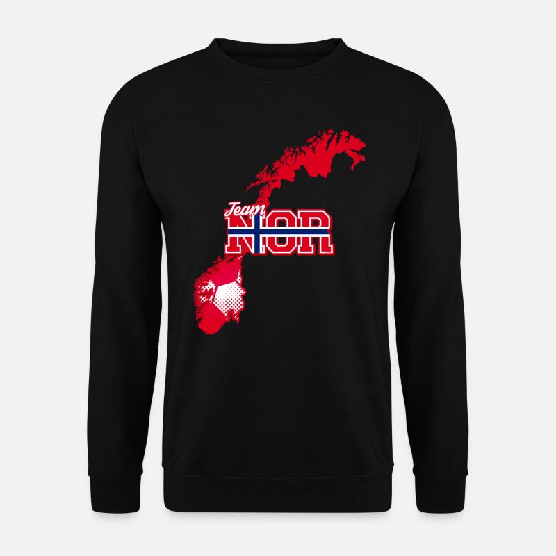 Team NOR Map Norway with Ball Pattern - Unisex Sweatshirt - black