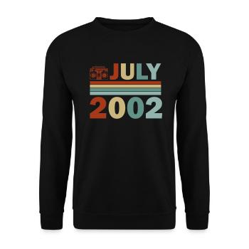 20. Geburtstag Juli Jahrgang 2002 Geschenkidee - Unisex Pullover - Schwarz - Vorne - Alina (178cm) & Michal (187cm)