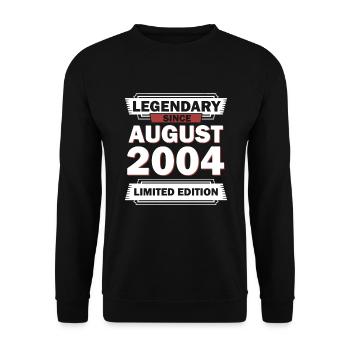 18ème anniversaire Août millésime 2004 idée cadeau - Sweat-shirt Unisexe - noir - Devant - Alina (178cm) & Michal (187cm)