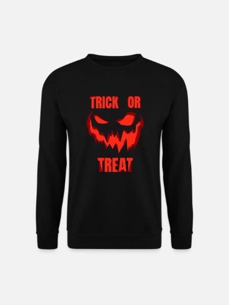 trick or treat - Gruseliger Kürbis - Halloween - Unisex Pullover - Schwarz