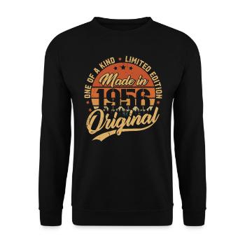 1956 Vintage Born Retro Vintage Geburtstagsgeschenk - Unisex Pullover - Schwarz - Vorne - Alina (178cm) & Michal (187cm)