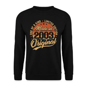 2003 Vintage Né Rétro Vintage Cadeau Anniversaire - Sweat-shirt Unisexe - noir - Devant - Alina (178cm) & Michal (187cm)