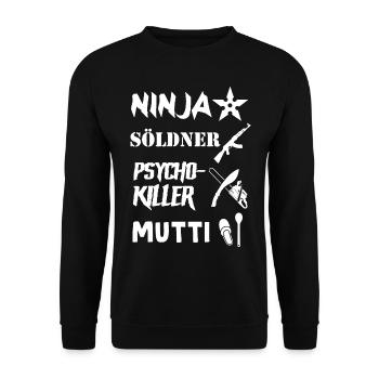 Ninja Söldner - Unisex Pullover - Schwarz - Vorne - Alina (178cm) & Michal (187cm)