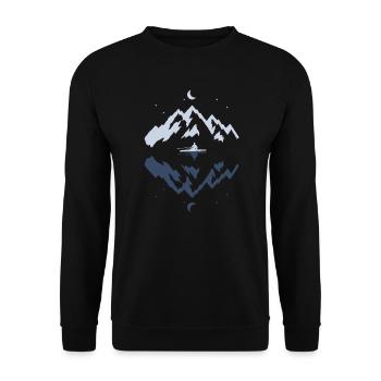 Rowing Mountains Canoe Kayaking Adventure Nature - Unisex Sweatshirt - black - Front - Alina (178cm) & Michal (187cm)