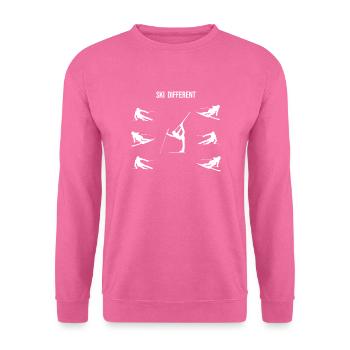 Ski different - lustiges Skifahrer Design Winter - Unisex Pullover - Pink - Vorne