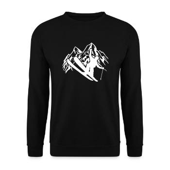 Skieurs en montagne - Ski - Sports d’hiver - Sweat-shirt Unisexe - noir - Devant - Alina (178cm) & Michal (187cm)