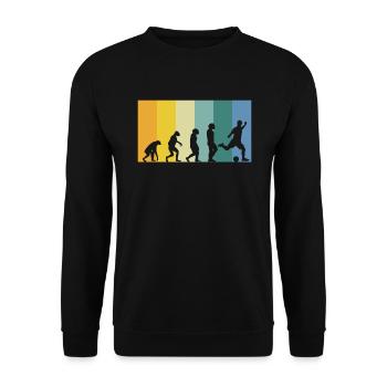 Evolution Football - Joueur de football couleurs vintage - Sweat-shirt Unisexe - noir - Devant - Alina (178cm) & Michal (187cm)