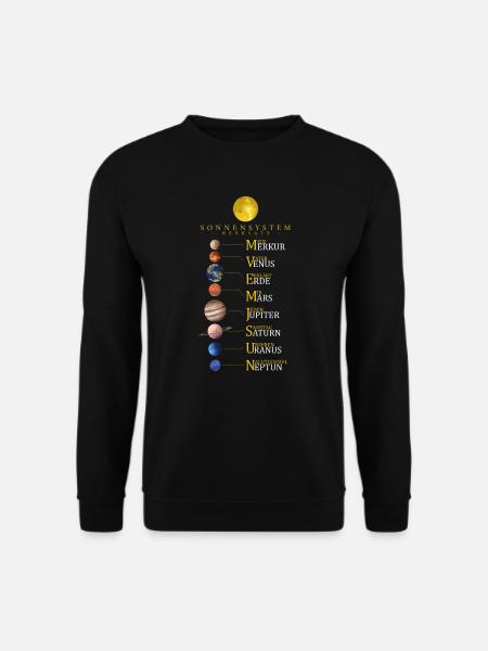 Sonnensystem Merksatz - Planeten - Weltraum - Unisex Pullover - Schwarz