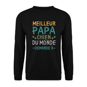 Meilleur Papa Chien Du Monde cadeau Personnalisé - Sweat-shirt Unisexe - noir - Devant - Alina (178cm) & Michal (187cm)