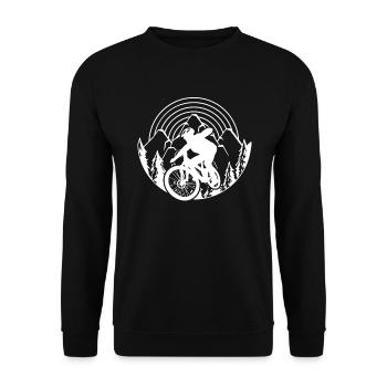 Downhill Mountain biking Cycling Mountains Mountains - Unisex Sweatshirt - black - Front - Alina (178cm) & Michal (187cm)