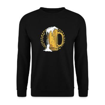 Verre à bière dans une couronne de laurier - alcool de bière - Sweat-shirt Unisexe - noir - Devant - Alina (178cm) & Michal (187cm)