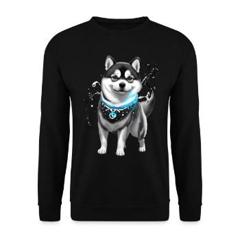 Contrasts Shape Character: Shiba Inu in Black - Unisex Sweatshirt - black - Front - Alina (178cm) & Michal (187cm)