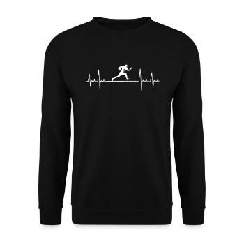 Football Player Herzschag - American Football - Unisex Sweatshirt - black - Front - Alina (178cm) & Michal (187cm)