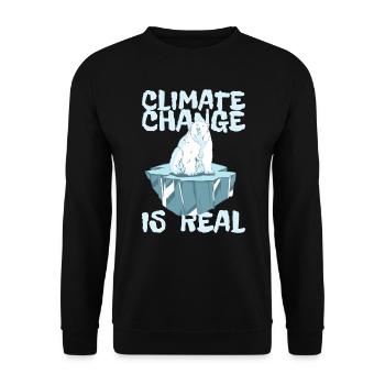 CLIMATE CHANGE IS REAL - Climate Change Climate Protection - Unisex Sweatshirt - black - Front - Alina (178cm) & Michal (187cm)