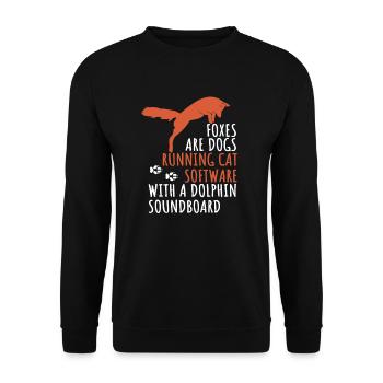 Füchse - Lustiger Spruch über Füchse Wald Hunde - Unisex Pullover - Schwarz - Vorne - Alina (178cm) & Michal (187cm)