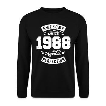 Vintage 1988 Geburtstag - retro 1988 - Unisex Pullover - Schwarz - Vorne - Alina (178cm) & Michal (187cm)