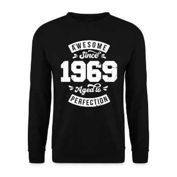 Vintage 1969 birthday - retro 1969 - Unisex Sweatshirt - black - Front - Alina (178cm) & Michal (187cm)