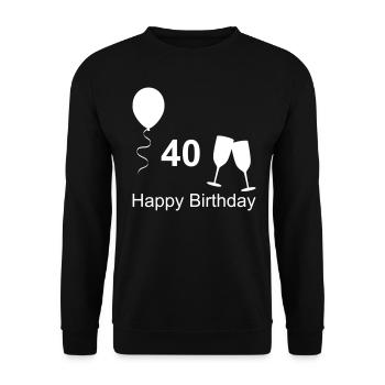 Joyeux anniversaire 40 - Anniversaire quarante ans - Sweat-shirt Unisexe - noir - Devant - Alina (178cm) & Michal (187cm)
