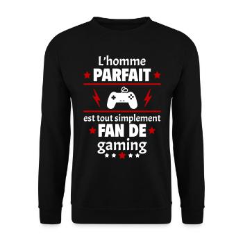 Homme parfait est fan de gaming, cadeau de noël - Sweat-shirt Unisexe - noir - Devant - Alina (178cm) & Michal (187cm)