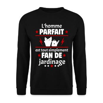 Homme parfait est fan de jardinage, cadeau de noël - Sweat-shirt Unisexe - noir - Devant - Alina (178cm) & Michal (187cm)