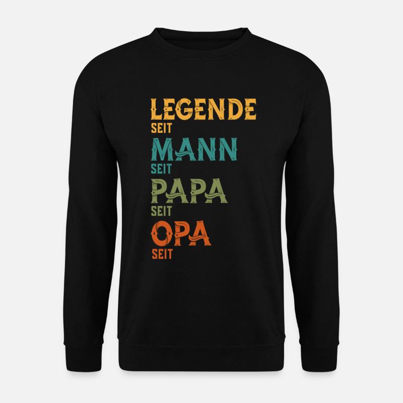 Opa Legende Seit Personalisiertes Jahresgeschenk - Unisex Pullover - Schwarz