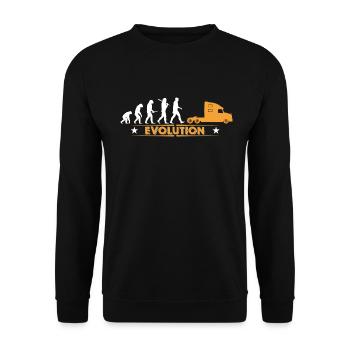LORRY truck trucker - orange/white - Unisex Sweatshirt - black - Front - Alina (178cm) & Michal (187cm)