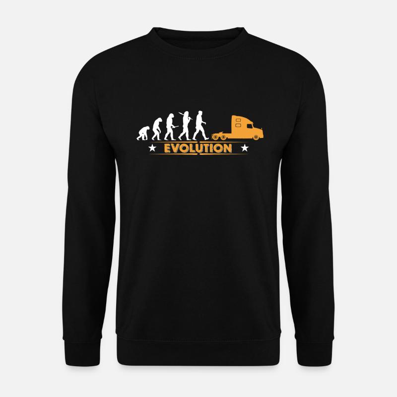 LKW Brummi Trucker - orange/weiss - Unisex Pullover - Schwarz