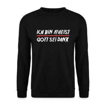 Atheist - Unisex Pullover - Schwarz - Vorne - Alina (178cm) & Michal (187cm)