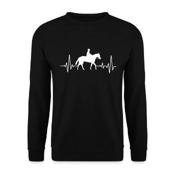 Heart rate, Horses - Unisex Sweatshirt - black - Front - Alina (178cm) & Michal (187cm)
