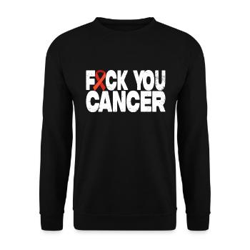 Fuck You Cancer - Orange Ribbon - Unisex Sweatshirt - black - Front - Alina (178cm) & Michal (187cm)