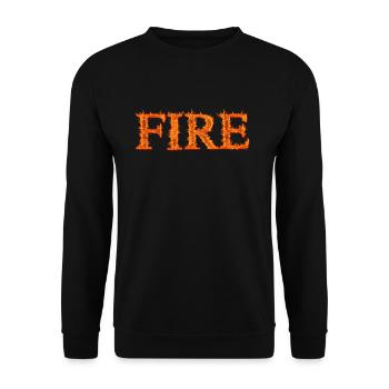 Flammender Text Design - Unisex Pullover - Schwarz - Vorne - Alina (178cm) & Michal (187cm)