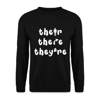 Their There They Are English Grammar - Unisex Sweatshirt - black - Front - Alina (178cm) & Michal (187cm)